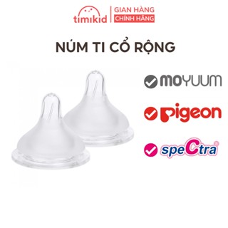 Set 2 Núm Ti Thay Thế Bình Moyuum Pigeon Spectra Cổ Rộng Thương Hiệu