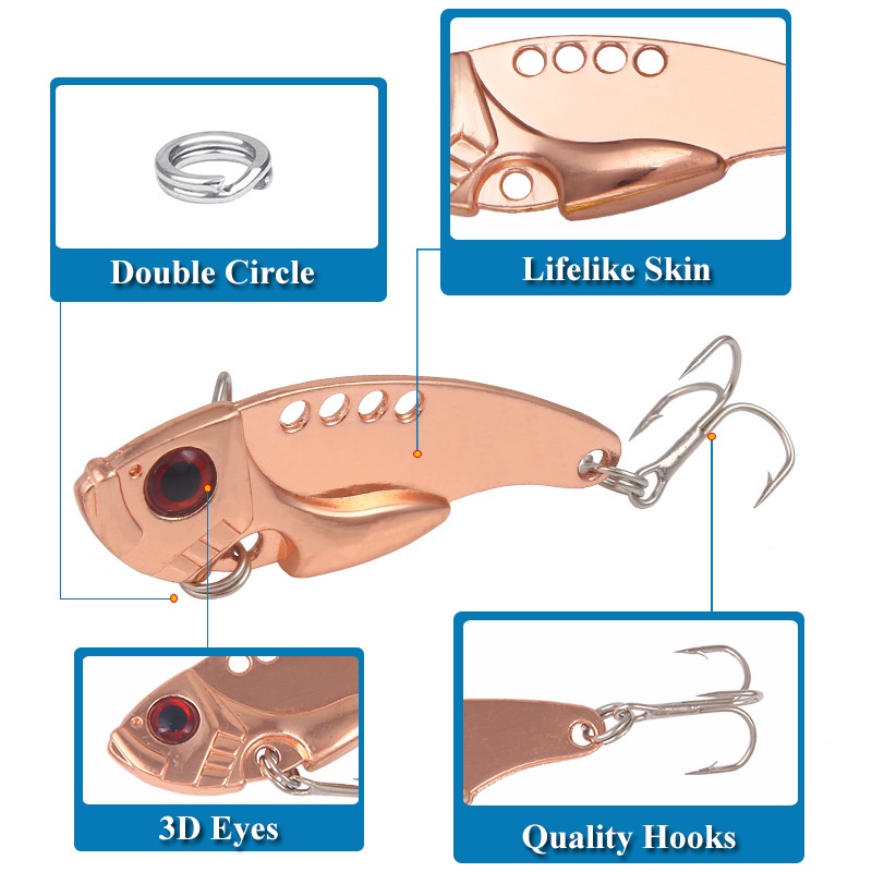 Mồi Câu Cá 3D 3.8g / 7g / 11g Mắt Kim Loại 4 Màu