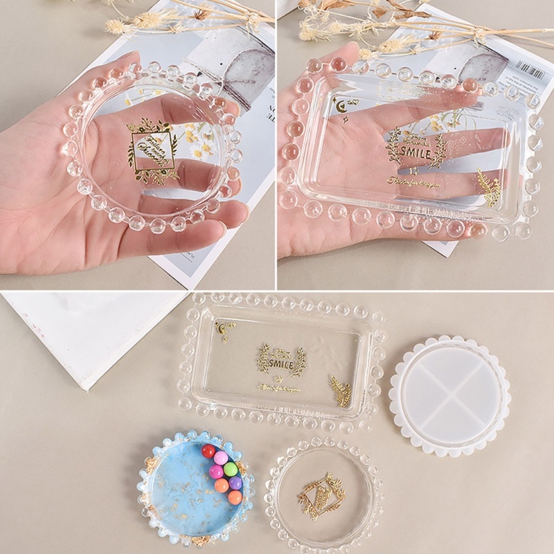 Khuôn Silicone Làm Khay Đựng Hạt Cà Phê Hình Tròn Diy