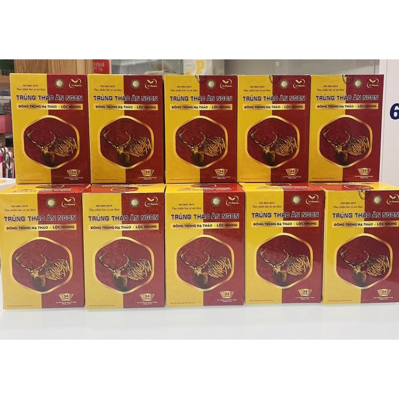 Trùng Thảo Ăn Ngon Hộp 34 viên Bồi Bổ Sức Khoẻ