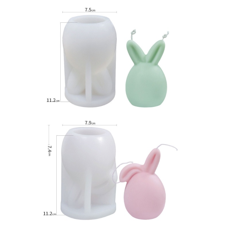 Khuôn Làm Nến DIY Bằng Silicone Không Dính Hình Thỏ Siêu Dễ Thương