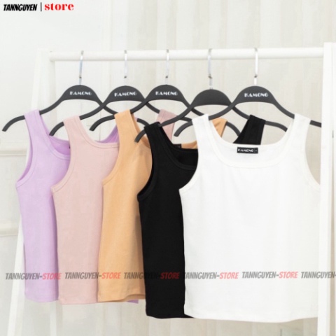 Áo Hai Dây ba lỗ nữ sát nách Croptop Chất Thun Cotton Co Giản, Mềm Mại Mịn Màng - tannguyen_store