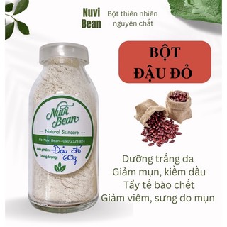 Lọ 60g Bột đậu đỏ Handmade nguyên chất - dưỡng trắng, ngăn mụn, mờ thâm, làm sạch da