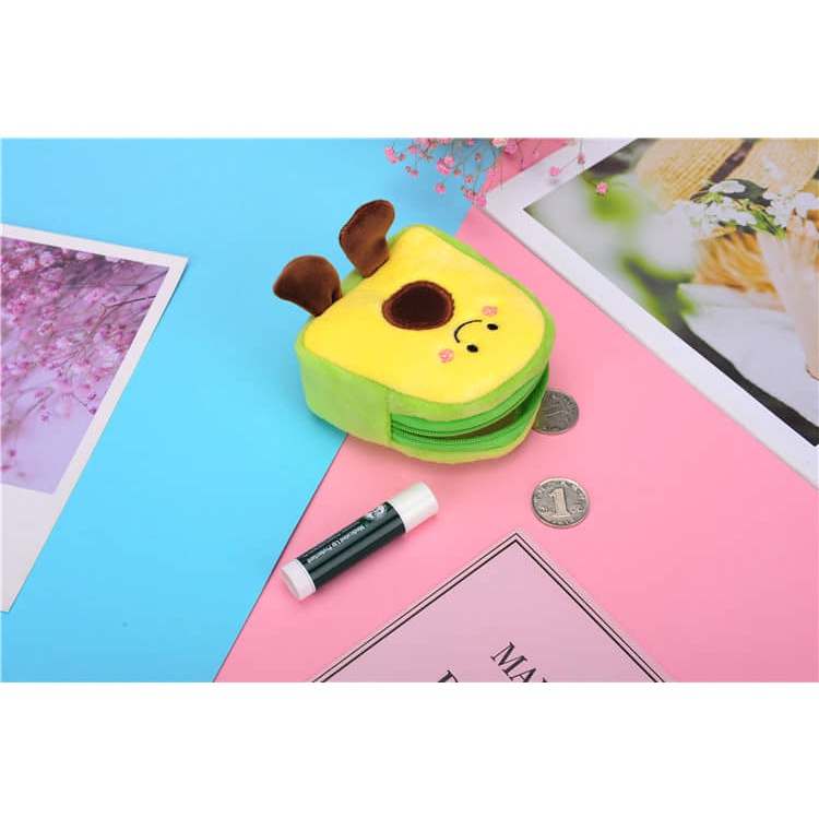 Ví mini tiện dụng TRÁI BƠ SIÊU CUTE, túi đựng tai nghe, son môi, tiền, thẻ xe hoặc làm móc khóa siêu cưng