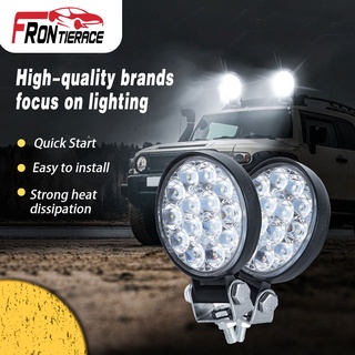 Frontierace Đèn Pha LED Hình Tròn / Vuông 3inch / 10cm 42W 9V-30V Chống Thấm Nước Chuyên Dụng Cho Xe Tải