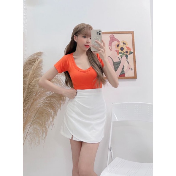 [ FS 50K ] Áo thun cổ tim in chữ cực hot MAMY0902205