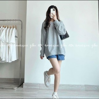 áo sweater trơn basic chất nỉ tổ ong phong cách hàn quốc
