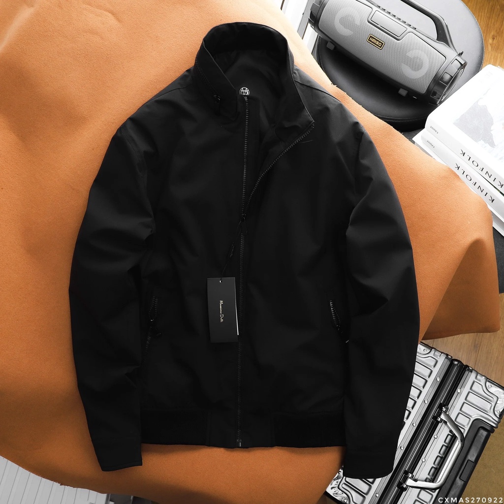 Áo khoác Bomber Nam Massimo Dutti 2 lớp CỔ TÚI KHÓA KÉO, tay bo len cao cấp, CÓ TÚI TRONG Và Chống nước hàng chính hãng