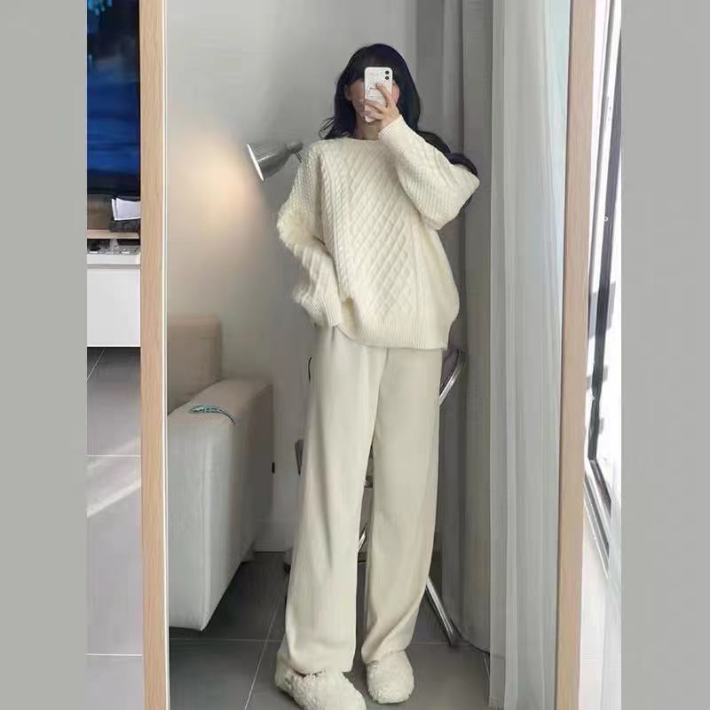 Hàng Sẵn_ Áo len thừng xoắn dệt kim dáng rộng Hadu shop