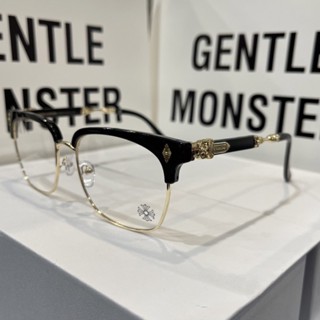 Kính gọng CHROME HEART mắt vuông thời trang Nữa Gọng Kim Loại