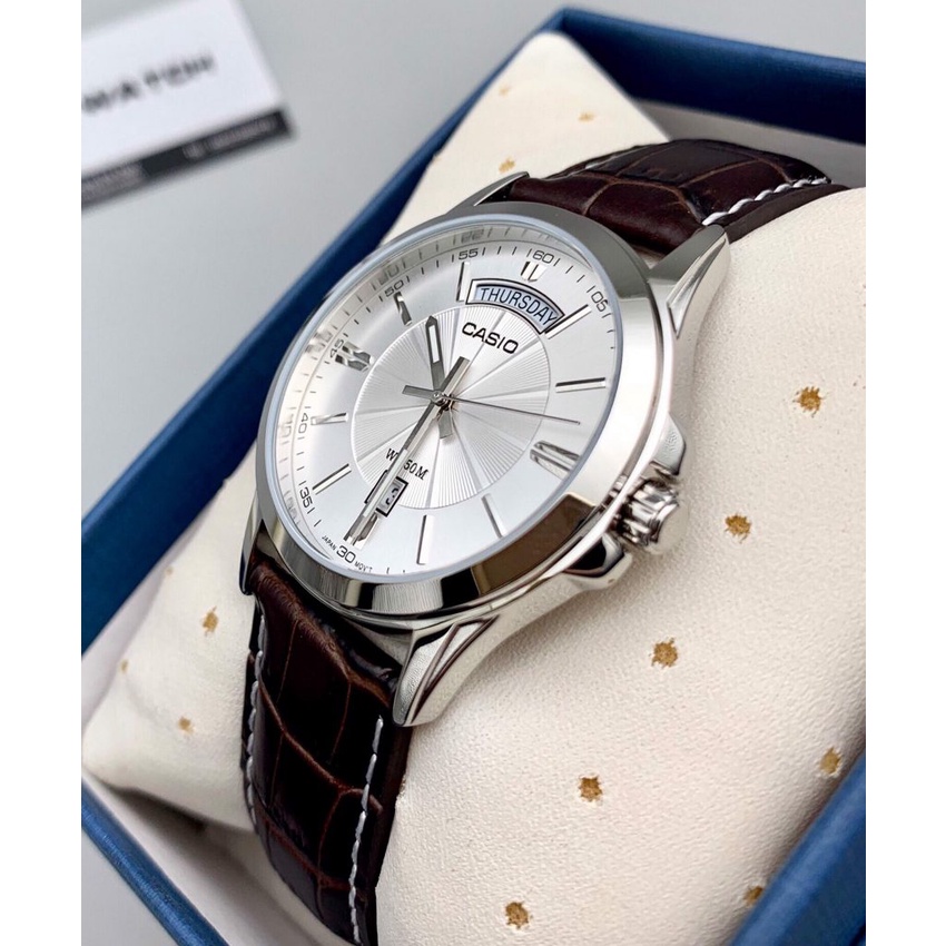 Đồng Hồ Casio MTP-1381L-7AVDF | Nam | Dây Da | 3 Kim | Chống Nước WR50M