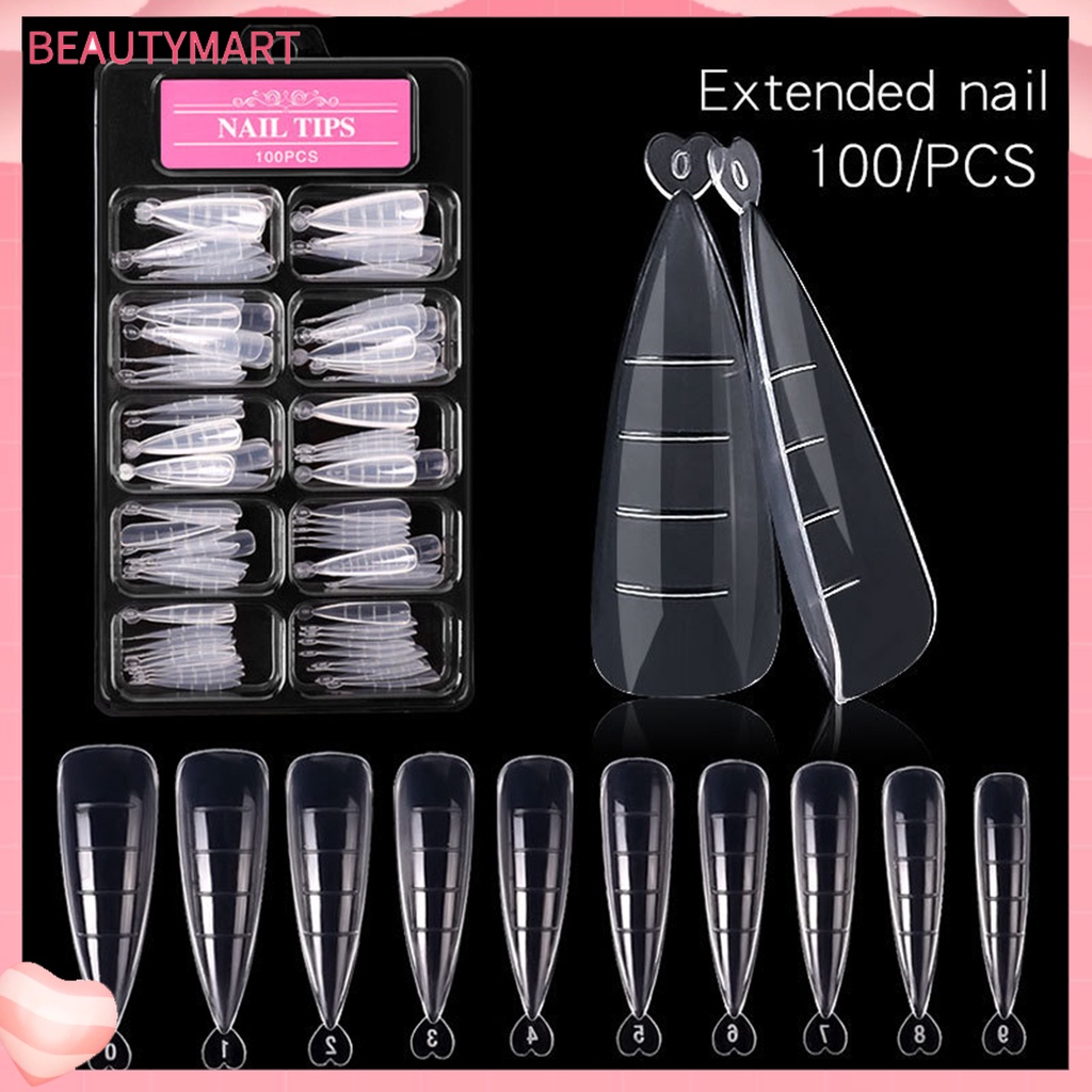 Bộ 100 Móng Tay Giả Phủ Toàn Diện Mượt Mà Nối Dài Móng
