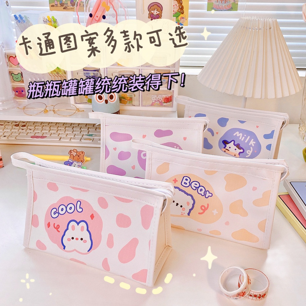 Bóp Viết Da pu In Hình Gấu Hoạt Hình Sáng Tạo Phong Cách Nhật Bản Cho Nữ