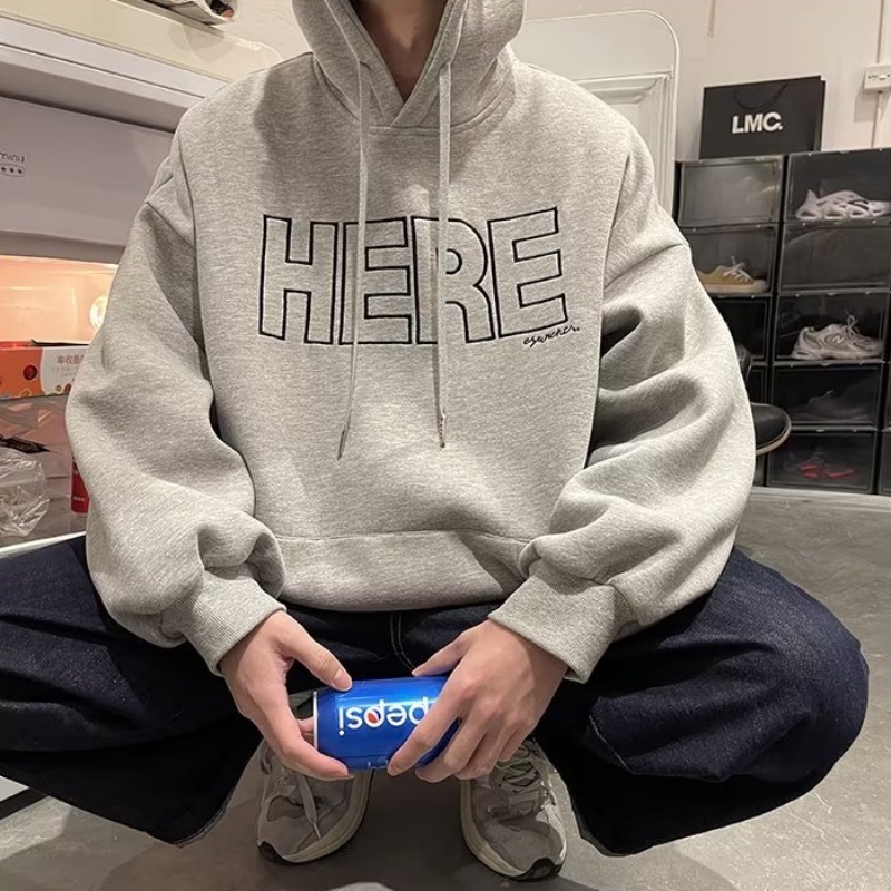 Áo Hoodie Dáng Rộng Có In Chữ Thời Trang Phong Cách Hàn Quốc Cho Nam