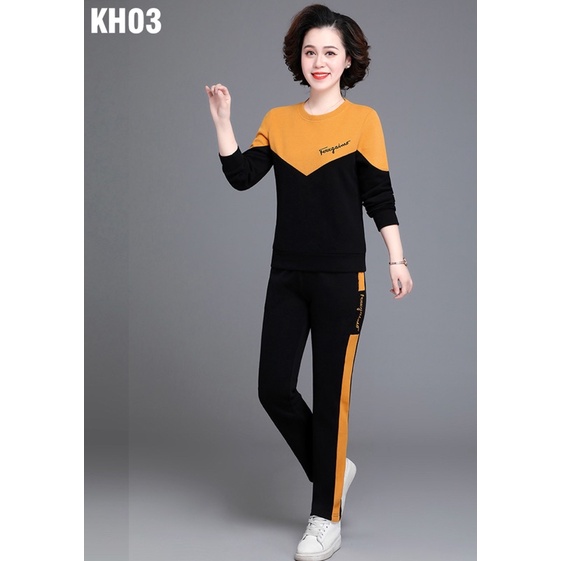 Đồ bộ trung niên thu đông - Quần áo thu đông mặc nhà cao cấp cho mẹ