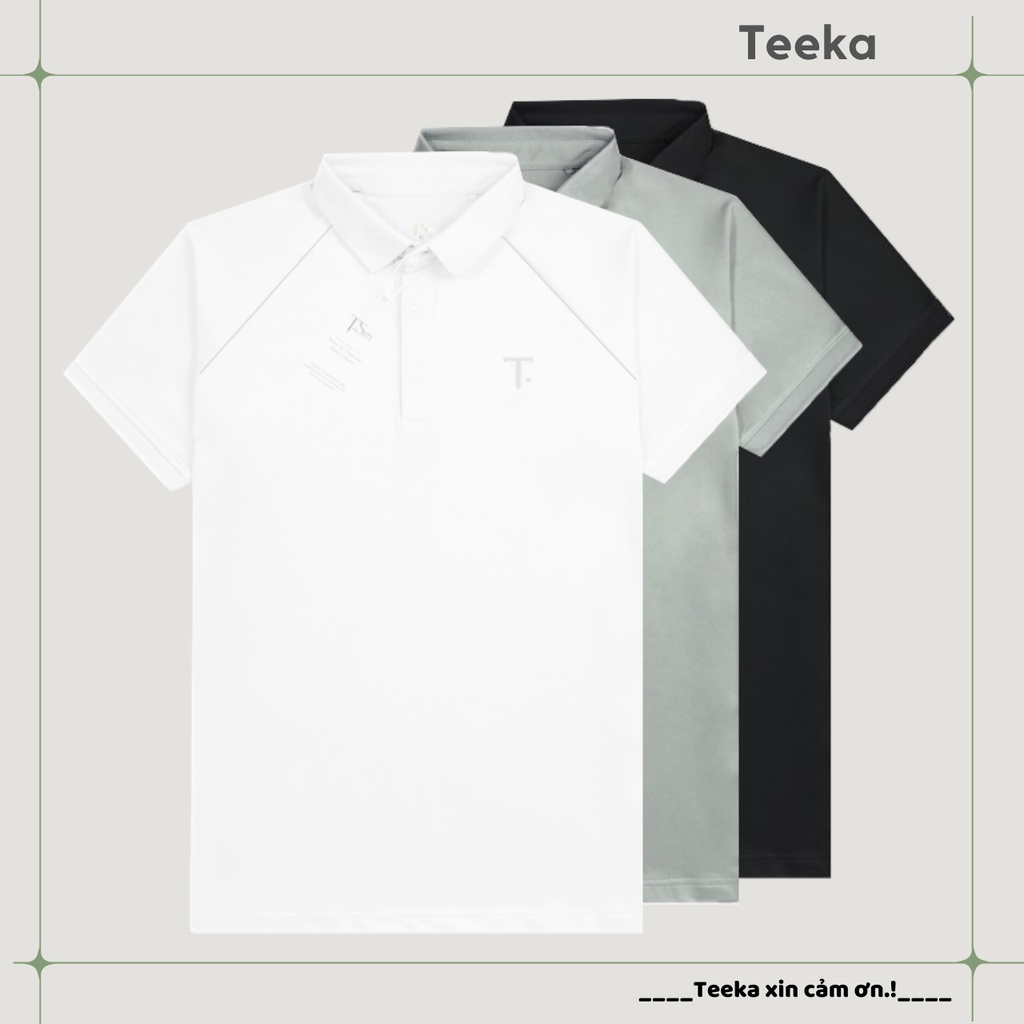 Áo Polo trơn nam basic in logo, vải cá sấu co dãn 4 chiều, mềm, mát TP03
