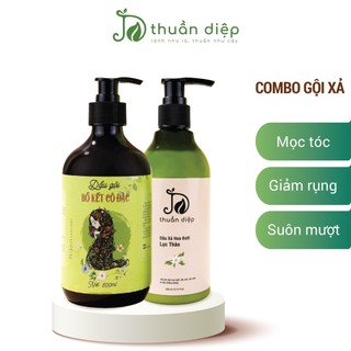 Combo dầu gội xả thảo dược thiên nhiên giúp mọc tóc giảm rụng tóc suôn mượt Thuần Diệp