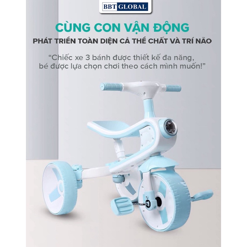 Xe chòi chân kết hợp xe đạp ba bánh cao cấp có đèn SL1302