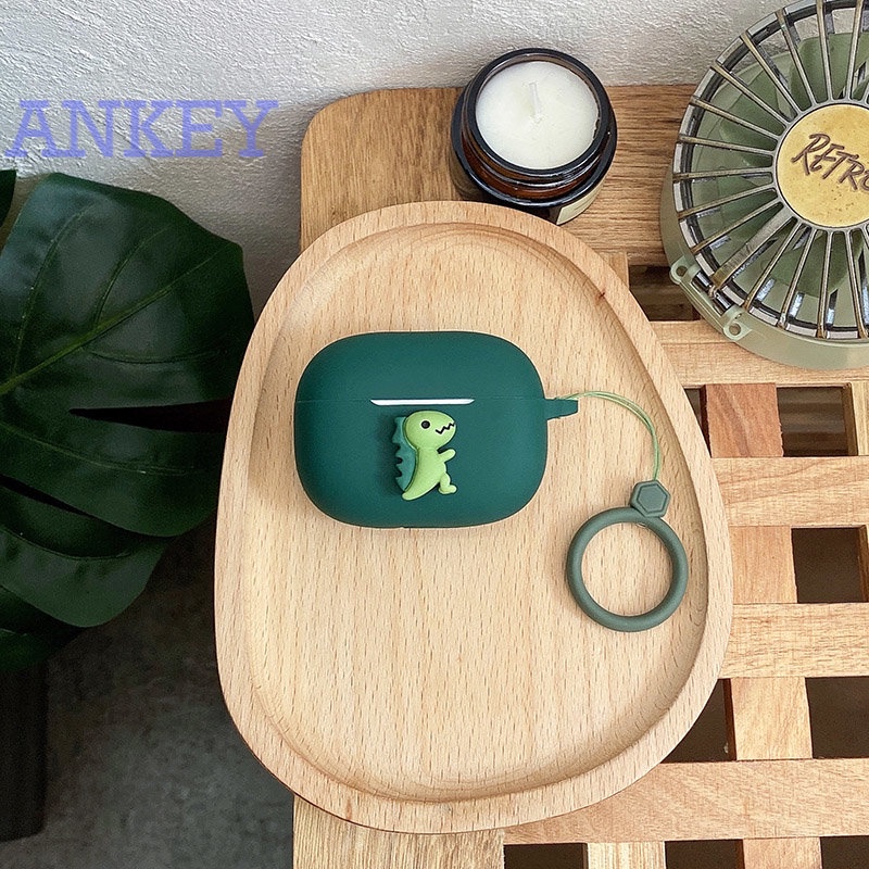 For Anker Soundcore A20i Case Cartoon Funny Dinosaur Silicone Protect Cover Shell with Keychain Accessories