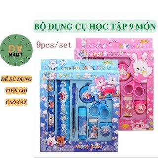 Bộ dụng cụ học tập 9 món xinh xắn