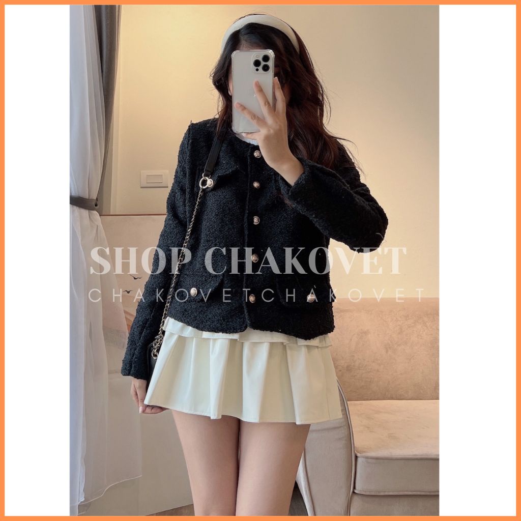 Áo dạ Tweed cổ điển sang trọng thanh lịch siêu HOT HIT A8503 Áo khoác dạ cao cấp dày dặn thích hợp công sở dự tiệc