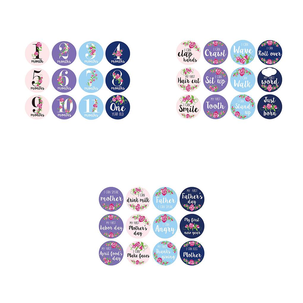 Set 12 Thẻ Dán Đánh Dấu Cột Mốc Phát Triển Theo Tháng Làm Phụ Kiện Chụp Ảnh Cho Bé Sơ Sinh Năm 2022