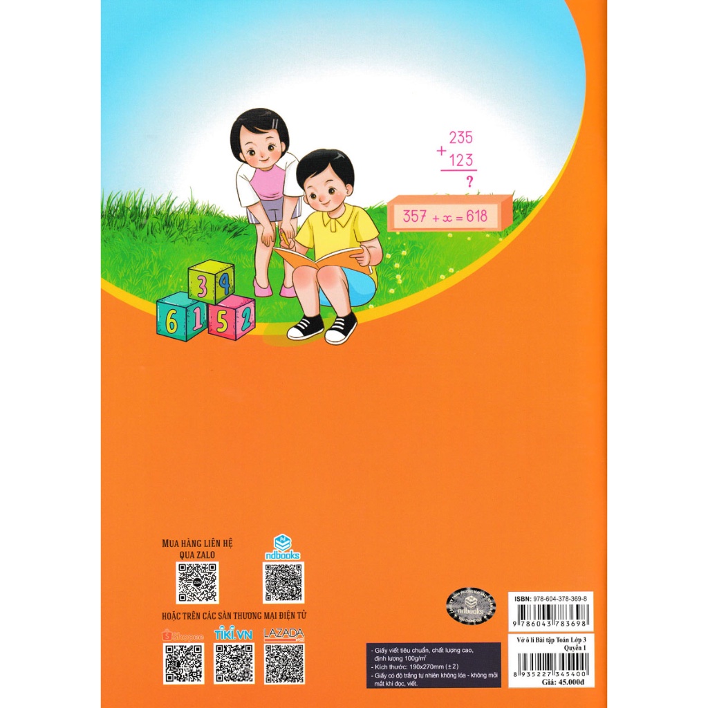 Sách Bổ Trợ - Vở Ô Li Bài Tập Toán 3 - Quyển 1 (Biên Soạn Theo Chương Trình GDPT Mới - ND)
