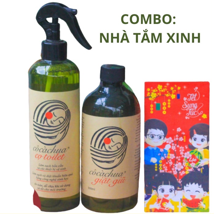 Combo Cô cà chua cọ toilet và giặt giũ