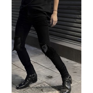 Mẫu quần biker đáp da gối 1010