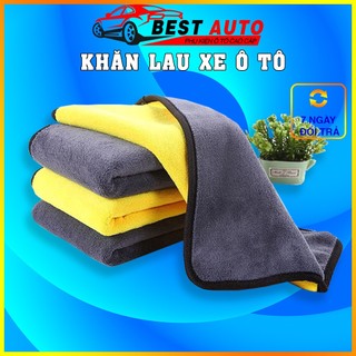 Khăn lau xe ô tô chuyên dụng siêu thấm 2 lớp 30x30 cm, 30x60cm - Best Auto - Khăn lau Microfiber lau kính ô tô, lau bếp