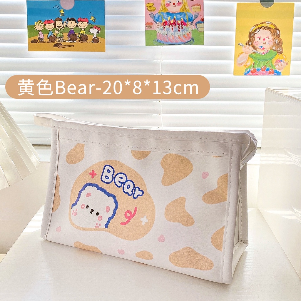 Bóp Viết Da pu In Hình Gấu Hoạt Hình Sáng Tạo Phong Cách Nhật Bản Cho Nữ