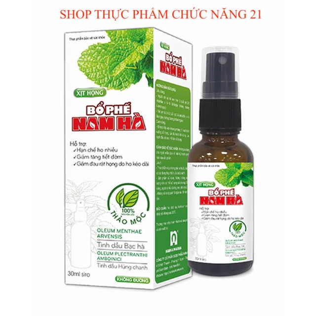 Xịt Họng BỔ PHẾ NAM HÀ - Giảm Đau Rát Họng Do Ho Kéo Dài ( Hộp 30ml )