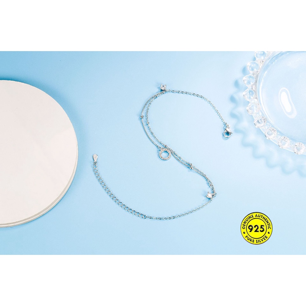 Lắc Chân Hai Lớp Đính Đá Zircon U1147
