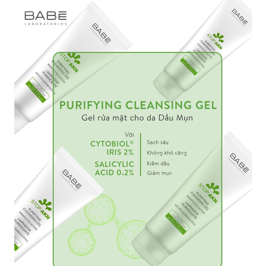 Sữa Rửa Mặt BABE - BABÉ Stop Akn Purifying Cleansing Gel Cho Da Dầu Mụn 200ml | BigBuy360 - bigbuy360.vn