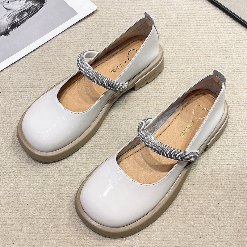 Giày Tây Đính Đá Phong Cách Anh Quốc Sang Trọng Cho Nữ