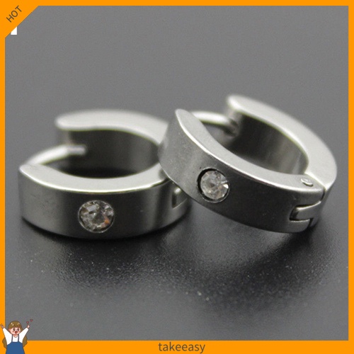 Khuyên tai tròn bằng thép không gỉ phong cách gothic thời trang cho nam và nữ