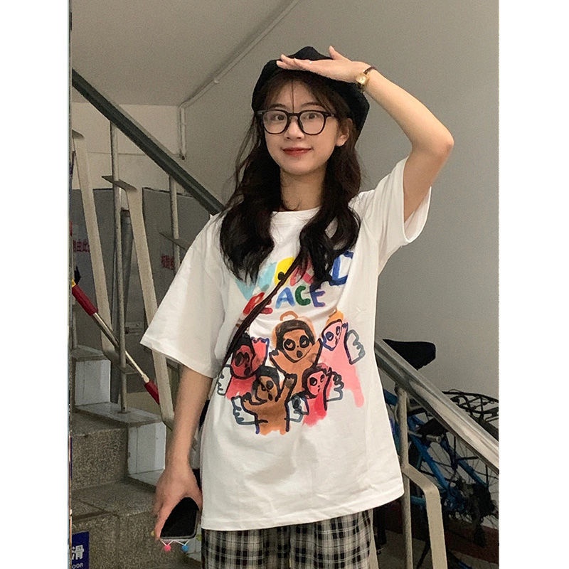 NRVP Áo Thun Unisex Mùa Hè Dáng Suông Tay Cộc Phong Cách Hàn Quốc Cho Nam Nữ