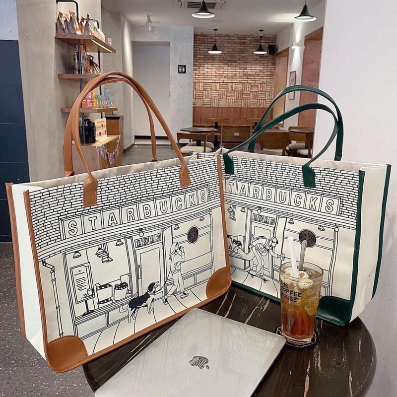 Túi starbucks kiểu dáng vintage đựng cả thế giới