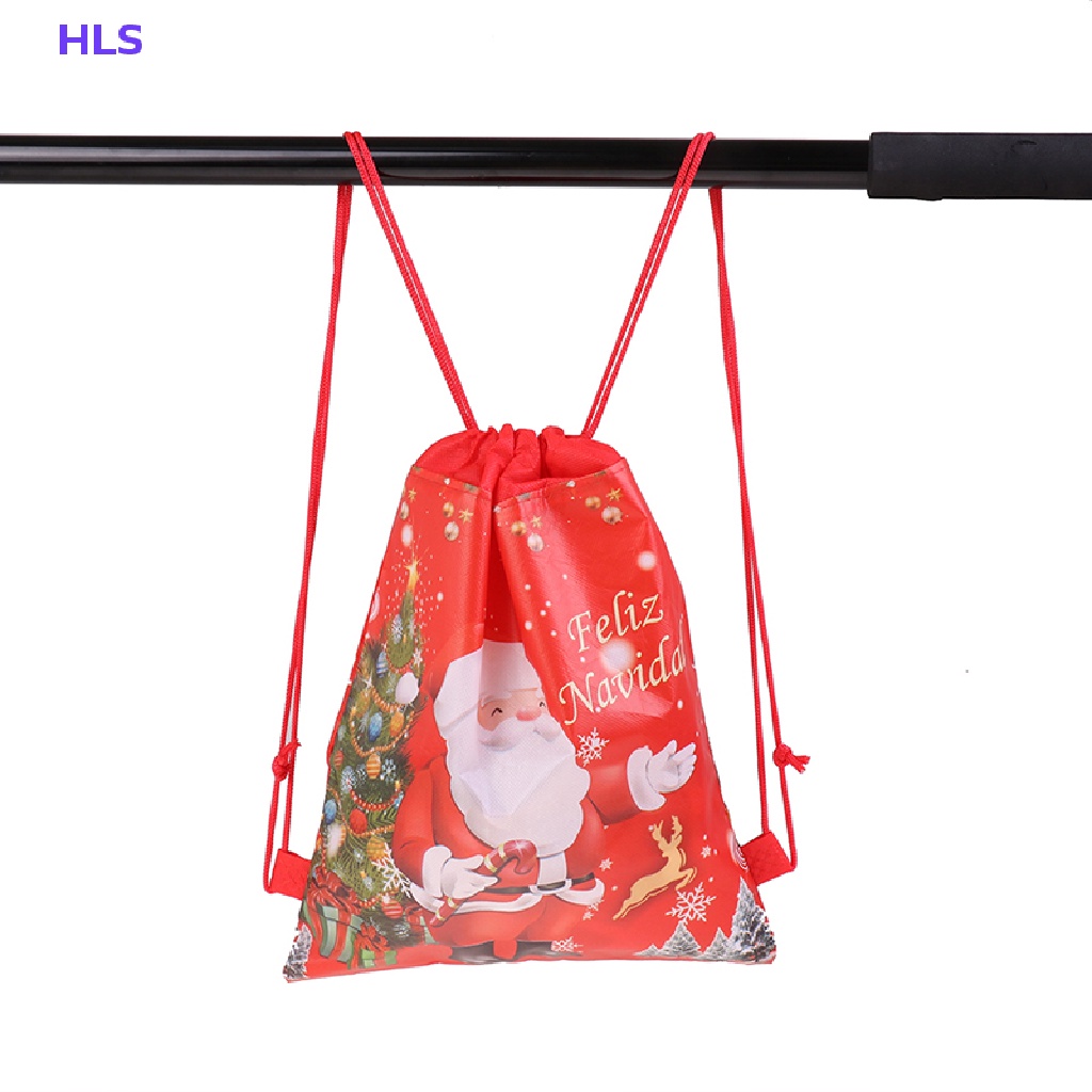 Ba Lô Rút Dây Vải Không Dệt Hình Ông Già Noel