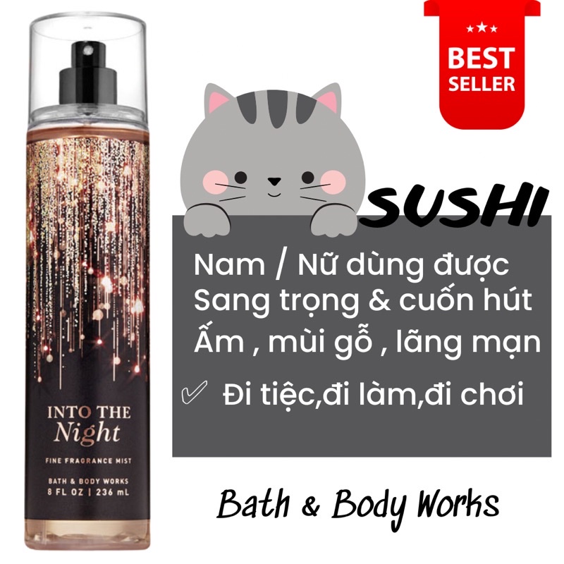 Xịt thơm toàn thân Bath And Body Works 236ML đầy đủ mùi hot SUSHI COMESTIC Bodymist TPHCM