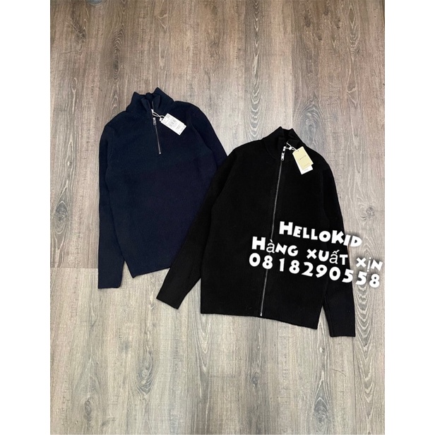 A618 - Áo khoác cardigan len kéo khoá nam MNG
