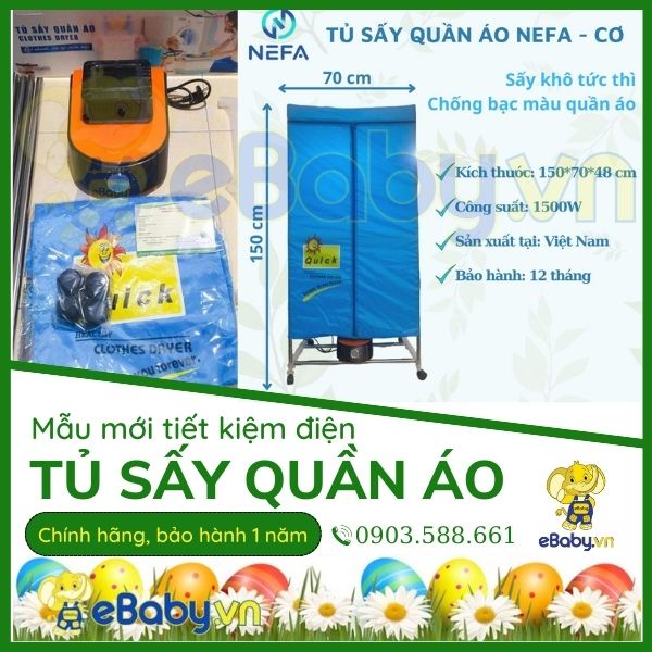 Tủ Sấy Quần Áo 1500W - Bảo hành tại Đà Nẵng (Có bán lẻ củ sấy, khung bạt)