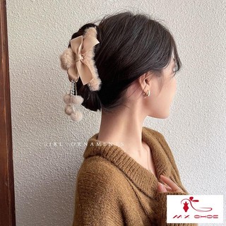 [Miễn Phí Không Bán] Kẹp Tóc Kẹp Cá Mập Phủ Lông Thời Trang Thu Đông