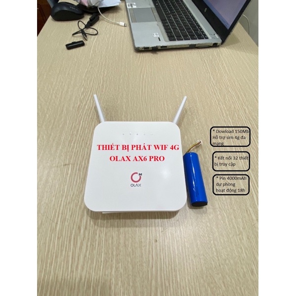 Bộ phát Wifi 4G Olax AX6 Pro Pin dự phòng 4000mAh. Tốc độ 300Mbps truy cập 32 User | BigBuy360 - bigbuy360.vn