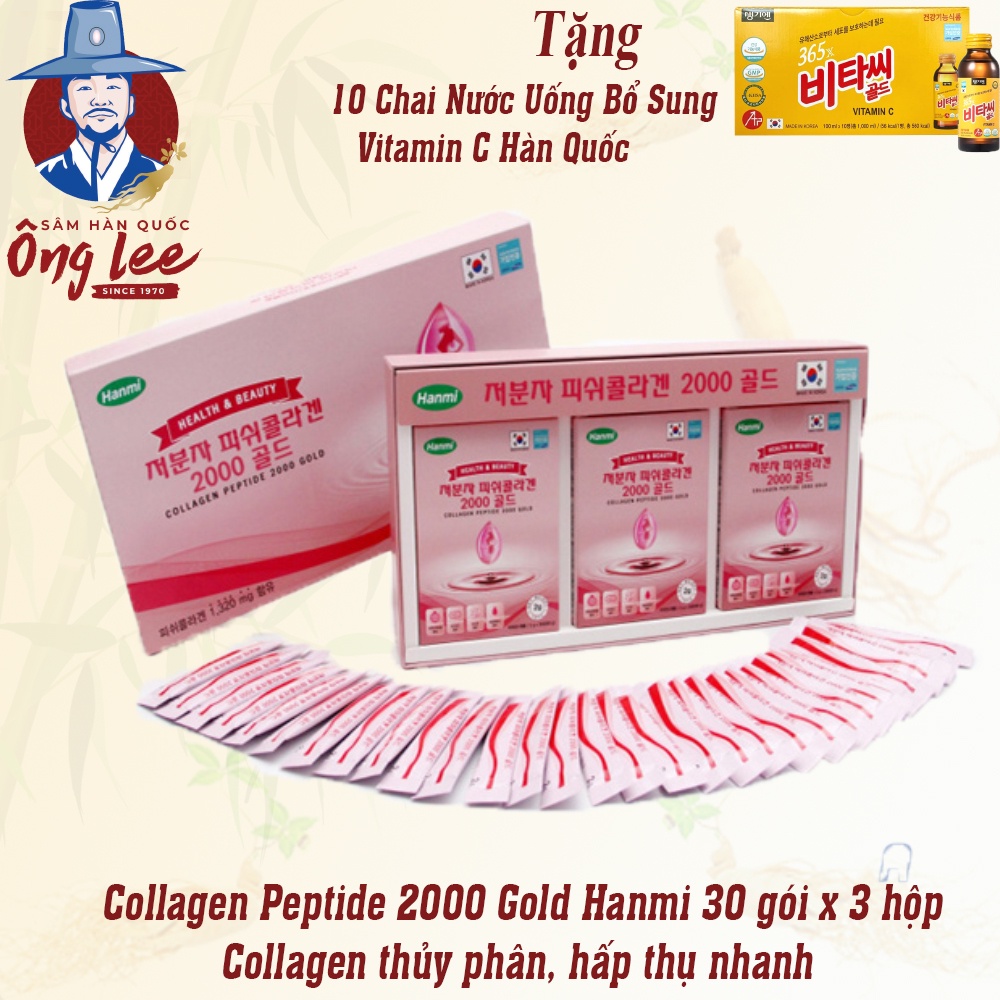Collagen Peptide 2000 Gold Hanmi 30 gói x 3 hộp