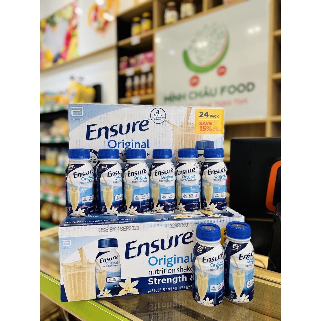 Sữa Ensure dạng nước Original của Mỹ thùng 16, 24, 30 chai 237ml