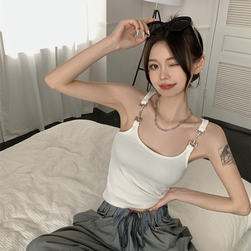 IELGY  Áo Không Tay Phong Cách retro Mỹ Cho Nữ