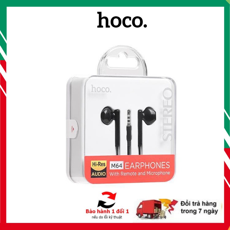 🚀 CHÍNH HÃNG 🚀Tai Nghe Hoco M64 🚀 Tai Nghe Có Dây-Jack 3.5mm-Có Micro Đàm Thoại Siêu Bền Kèm Núm Thay Thế Bảo Hành 6T