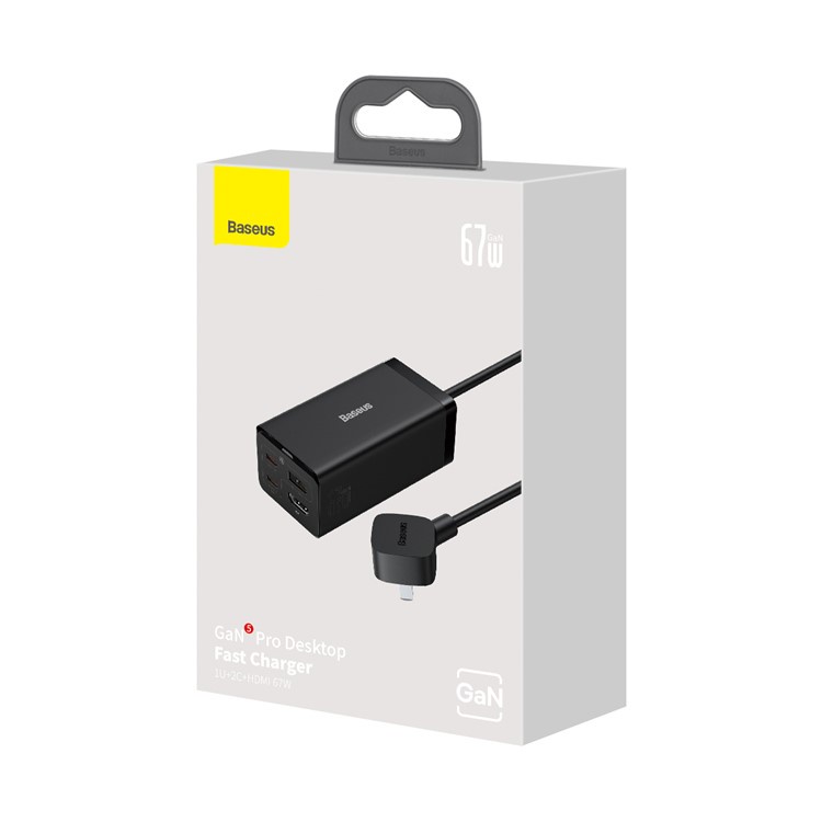 Baseus Đầu sạc nhanh Gan5 Pro Desktop Fast Charger 1U+2C+HD 67W