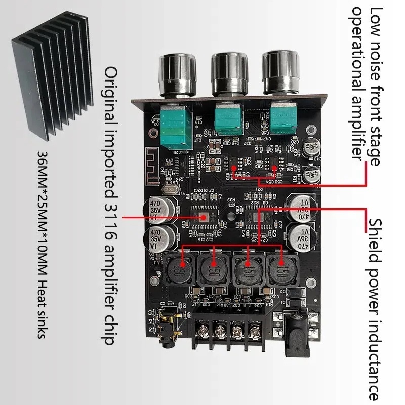 ZK-1002T HIFI 2.0 Kênh AUX/Bluetooth-Tương Thích với 5.0 TPA3116D2 Mô-đun Âm Thanh 100Wx2 Stereo Loa Siêu
